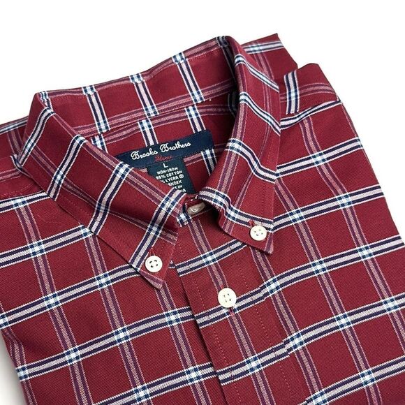 NWOT Boy’s Brooks Brothers Fleece Plaid Cotton Long Sleeve Button Down Shirt L - Picture 3 of 13